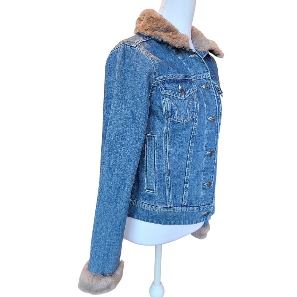 Hollister Jean Jacket With Faux Fur Trim - Picture 5 of 9